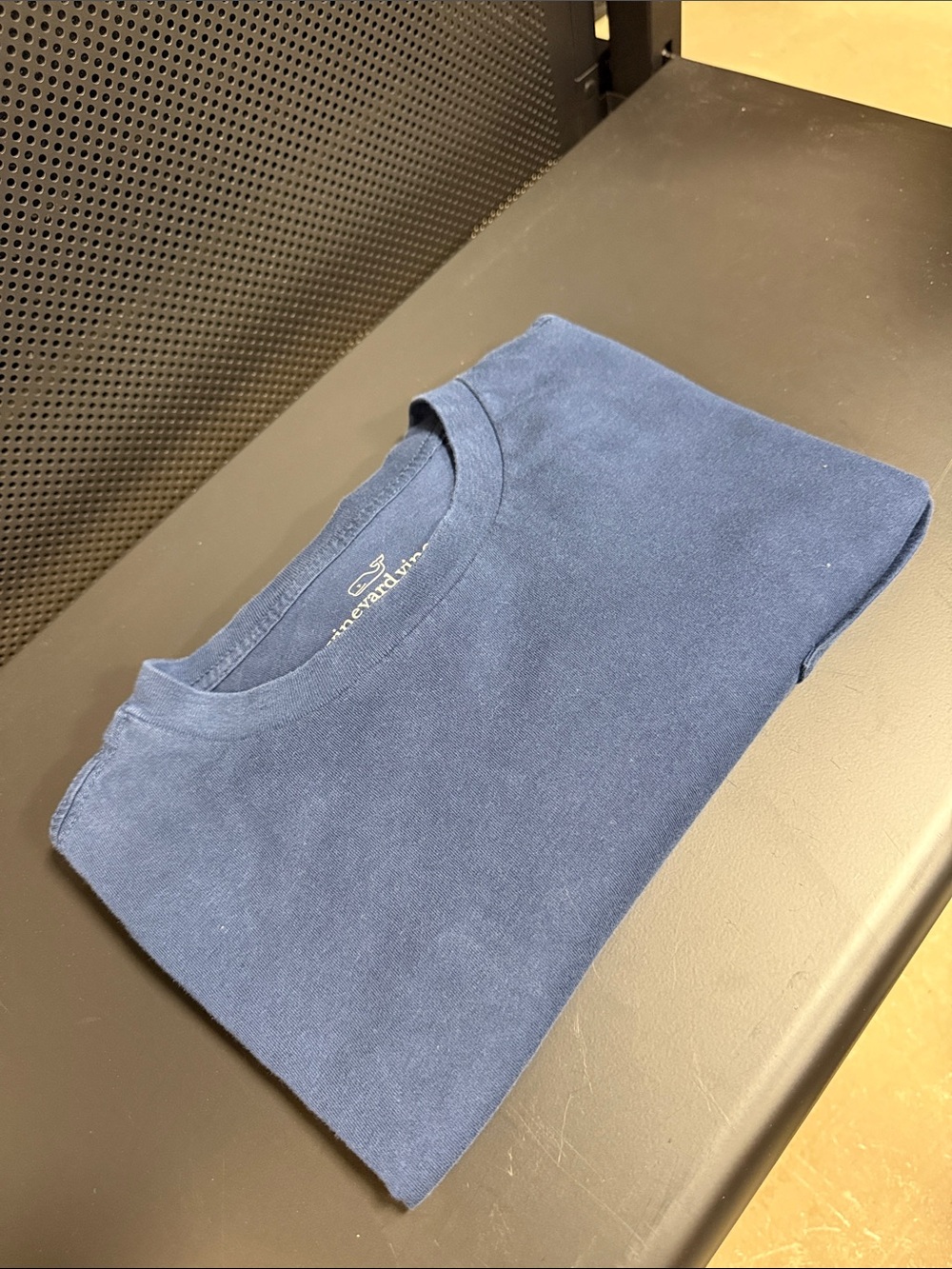 Vineyard Vines Men’s Long-Sleeve Pocket Tee - Blue with Football Logo